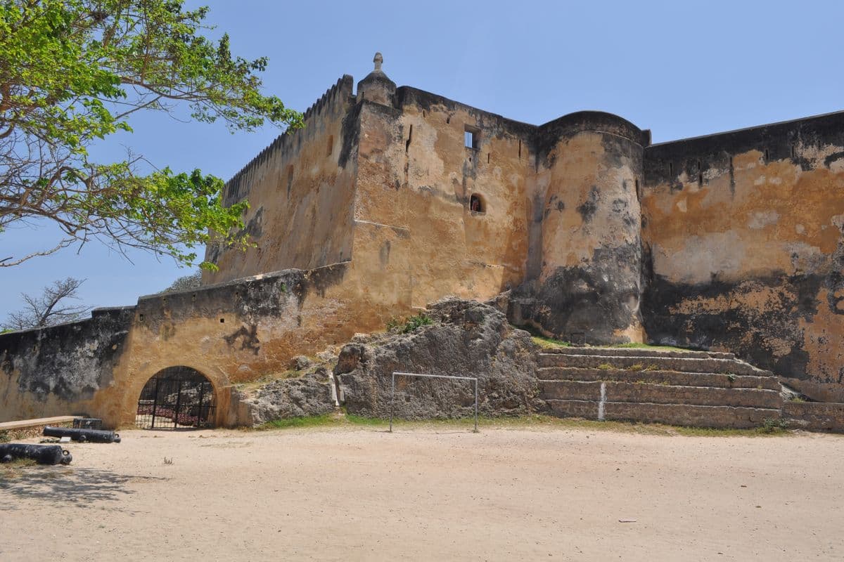 Fort Jesus Mombasa, the 16th-century Portuguese fortification overlooking the Old Harbour