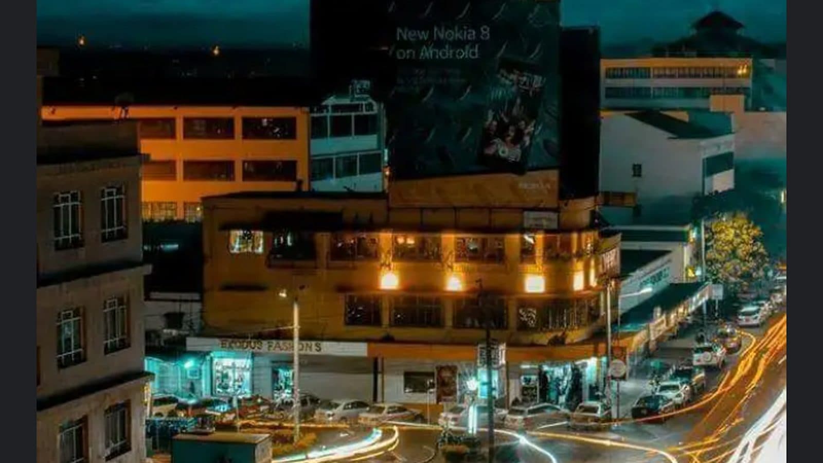 Nakuru central business district at sunset viewed from an elevated vantage point